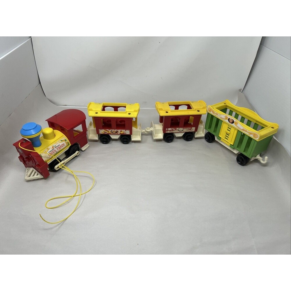 Vintage Fisher-Price Little People Circus Train Cars & Engine 991 No Figures